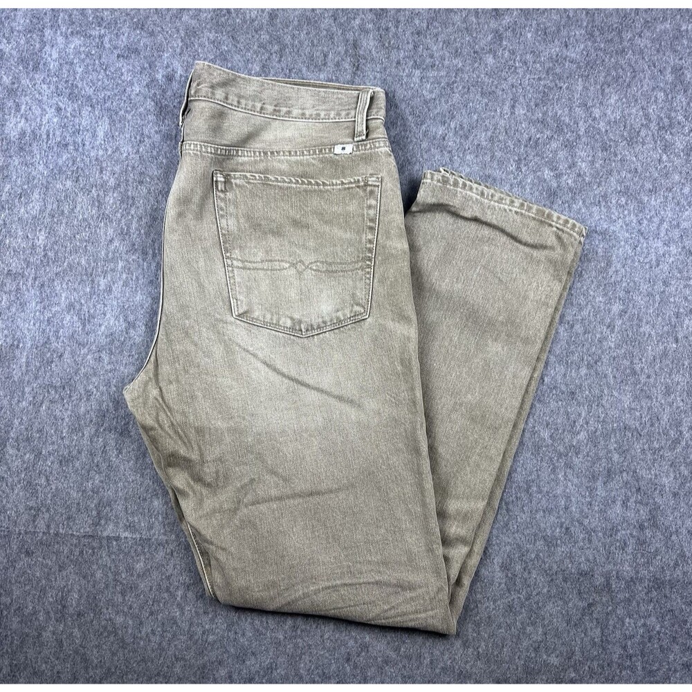 Lucky Brand Men's Jeans 1 Authentic Skinny Khaki Tan Cotton Button Fly Sz 36x32
